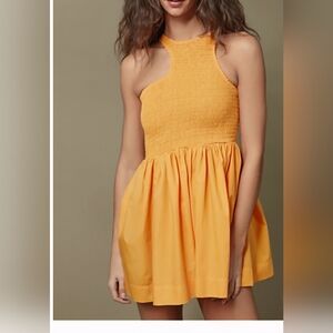 Chic Halter Neck Orange Mini Dress